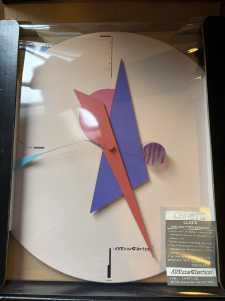 Vintage Nicolai Canetti Post Modern Memphis 80's Pop Art Wall Clock