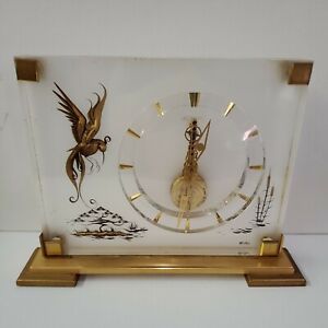 Vintage Jaeger LeCoultre Marina Bird of Paradise Lucite Clock -- Rare item