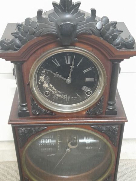 Very Rare 1870's antique Ithaca  Parlor Double Dial Calendar clock