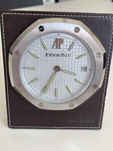 Audemars Piguet Desk/Table Clock With Date , White  Dial , Leather Frame