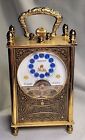 Hebdomas Arnex 8-Day Brass Carriage Clock Cobalt Face 15 Jewels, Switzerland