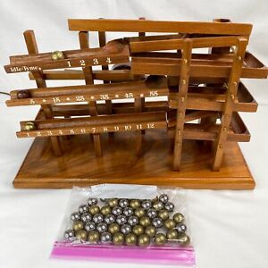 Vintage Original 1983 IDLE TYMES Electric Wooden Rolling Ball Clock Pat. 4077198