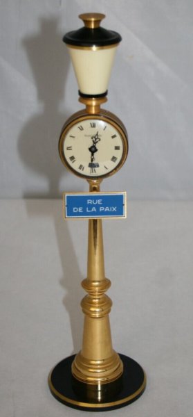 Jaeger-LeCoultre Rue De La Paix Street Lamp Post Table Clock Swiss Working VNTG