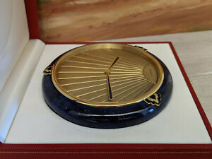 CARTIER must de Cartier Lapis Art Deco Clock, NOS!