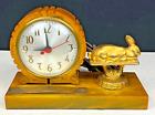 Vintage Sessions Butterscotch Bakelite Catalina Mantle Clock Rabbit Trophy WORKS