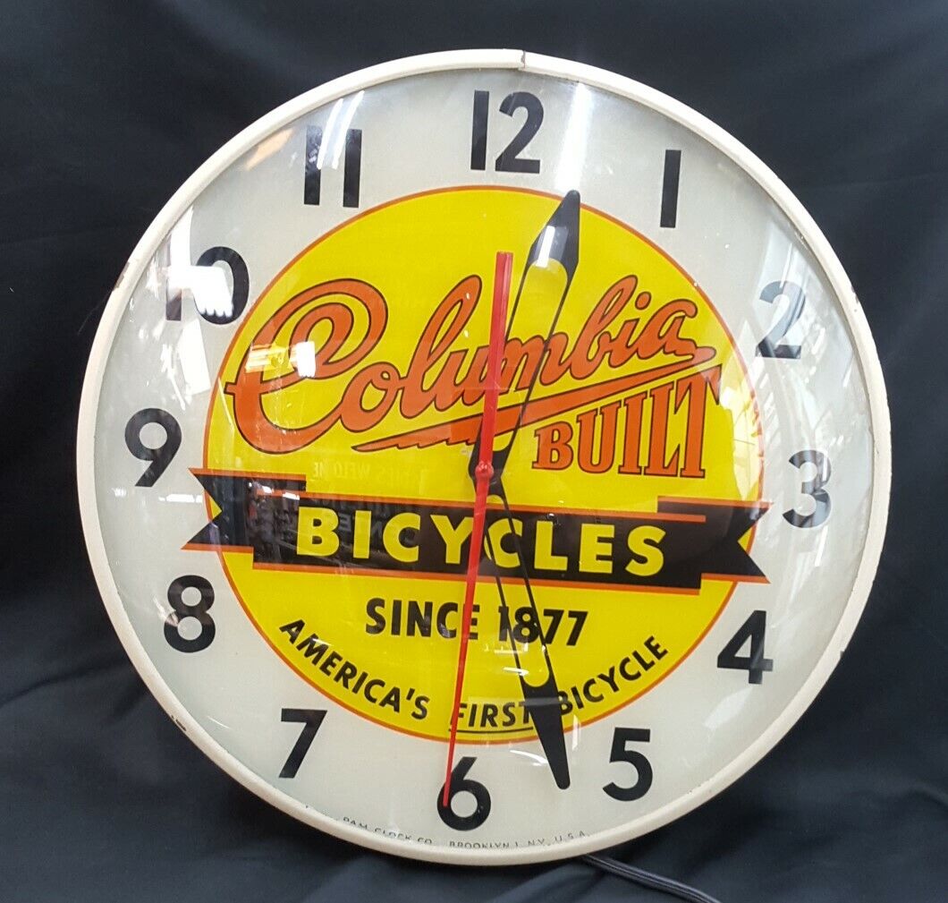 Vintage Pam Columbia Built Bicycles Since 1877 Americas First Bicycle Wall Clock