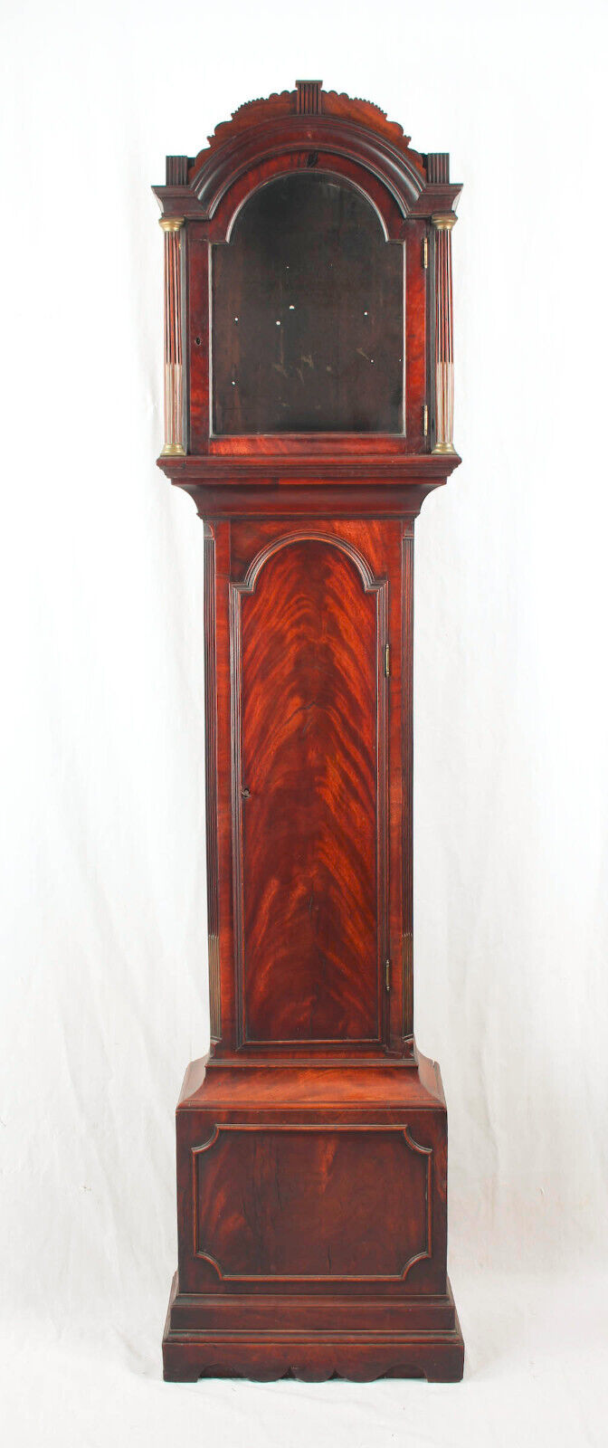 London Georgian flame mahogany grandfather clock case @ 1780 Original Excellent