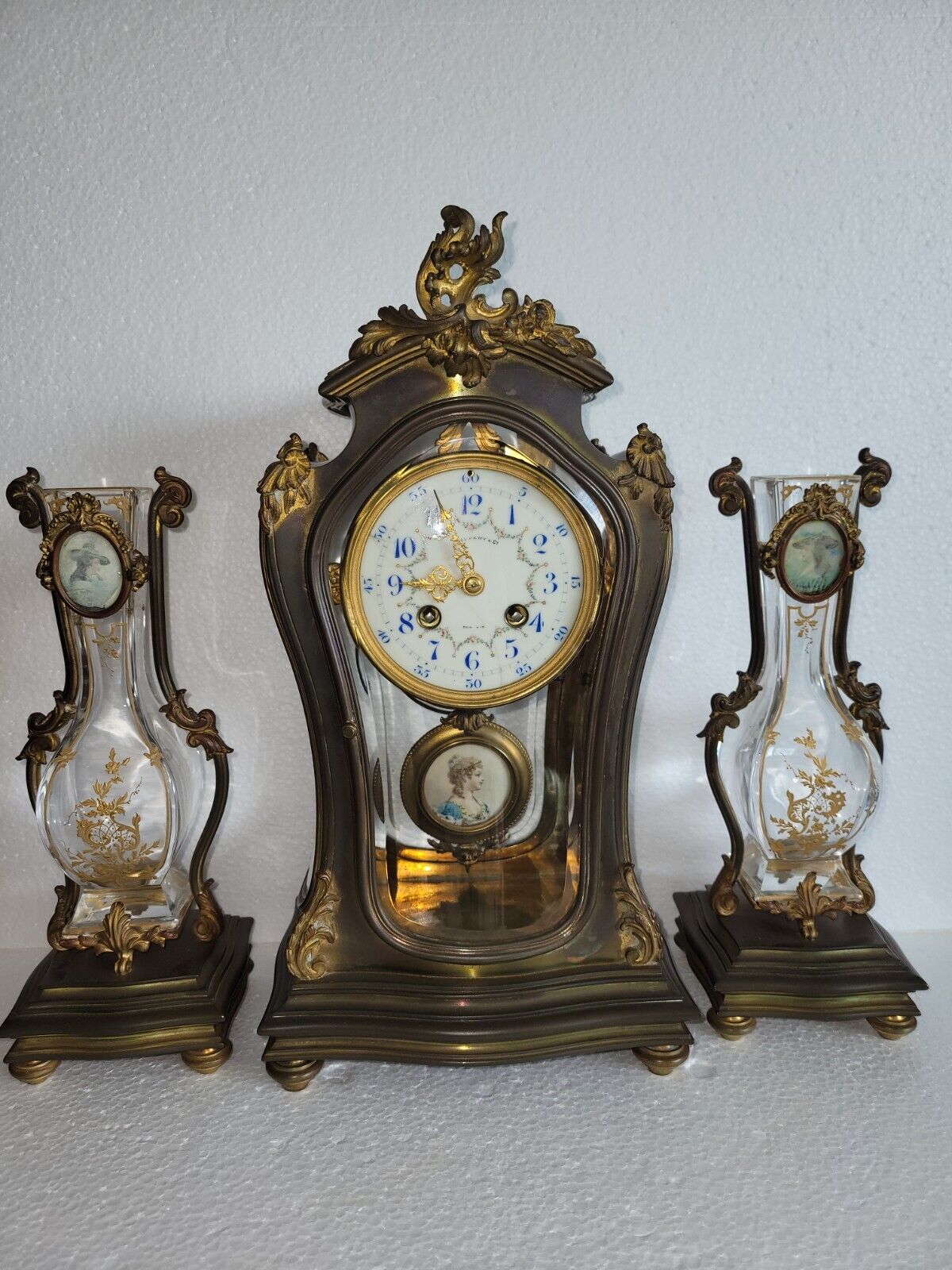 New ListingTiffany Clock with French Style Garniture