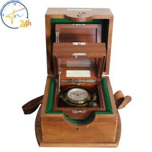 1943 Hamilton Chronometer Model 22 US Navy Deck Clock With Original Boxes