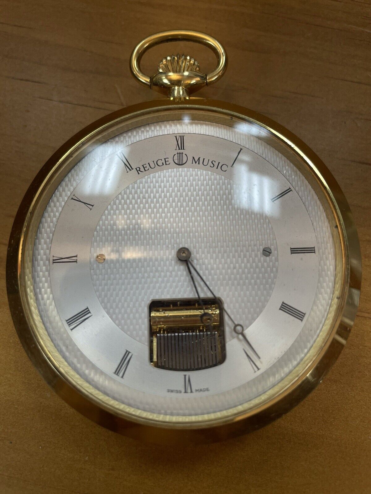 Swiss Made Reuge Music Pocket Watch Gold Color Sainte-Croix