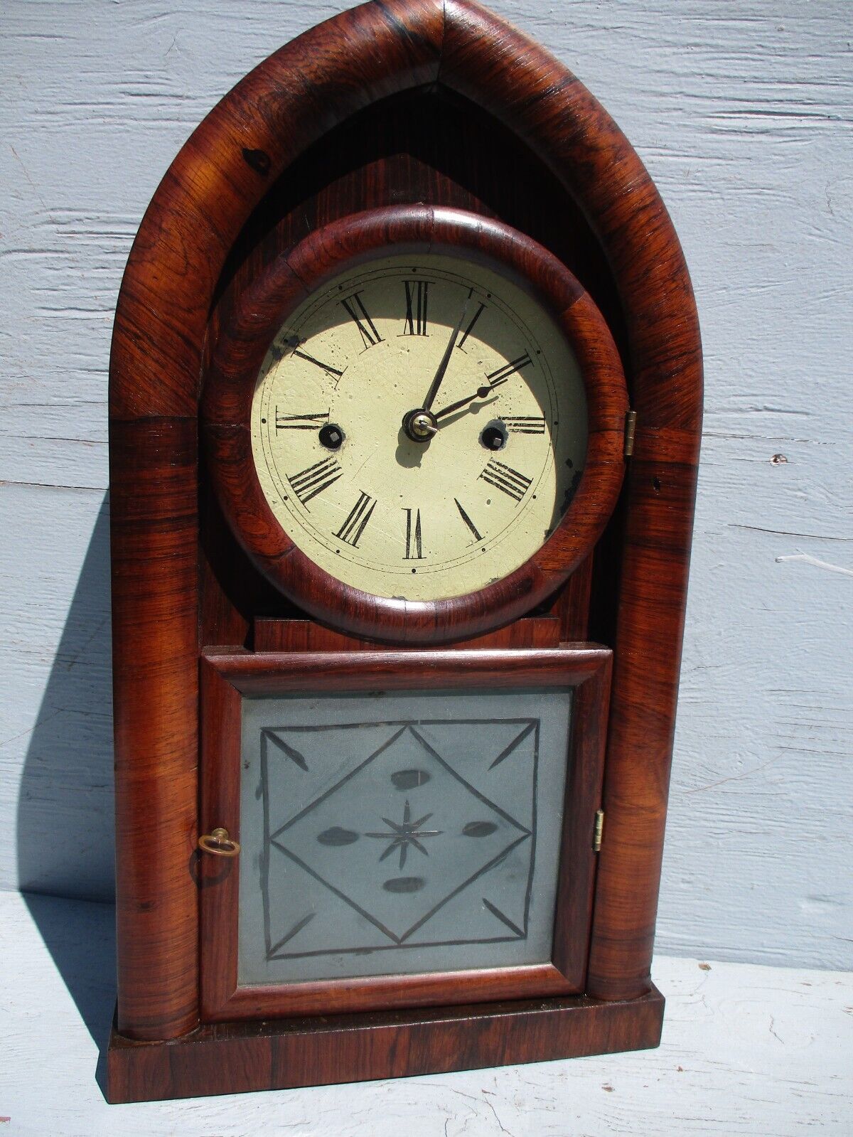 CHAUNCEY JEROME BEEHIVE CLOCK - 8 DAY - FUSEE - 1850