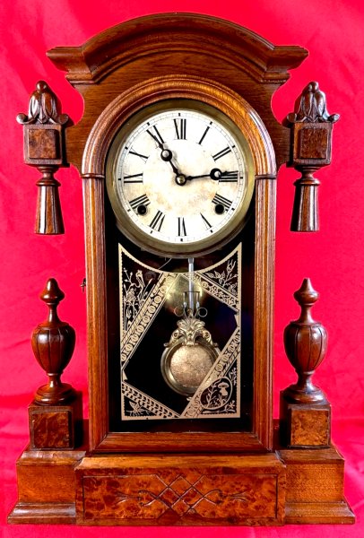 F KROEBER "KANSAS" MANTLE CLOCK ~RUNNING AND STRIKING ~ STUNNING ORIGINAL CLOCK!