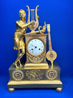Antique 1830 French Ormolu Figural Silk Thread Mantel Clock