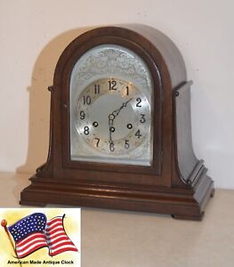RARE-RESTORED HERSCHEDE MODEL 10 ANTIQUE WESTMINSTER CANTERBURY CHIME CLOCK-1920