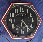 Cleveland Electric Neon Clock Hex ENCC Art Deco ColorLite READ DESCRIPTION