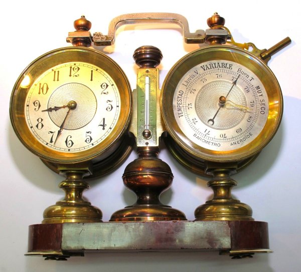 Fantastic Clock, Barometer an Compass from 19th century.