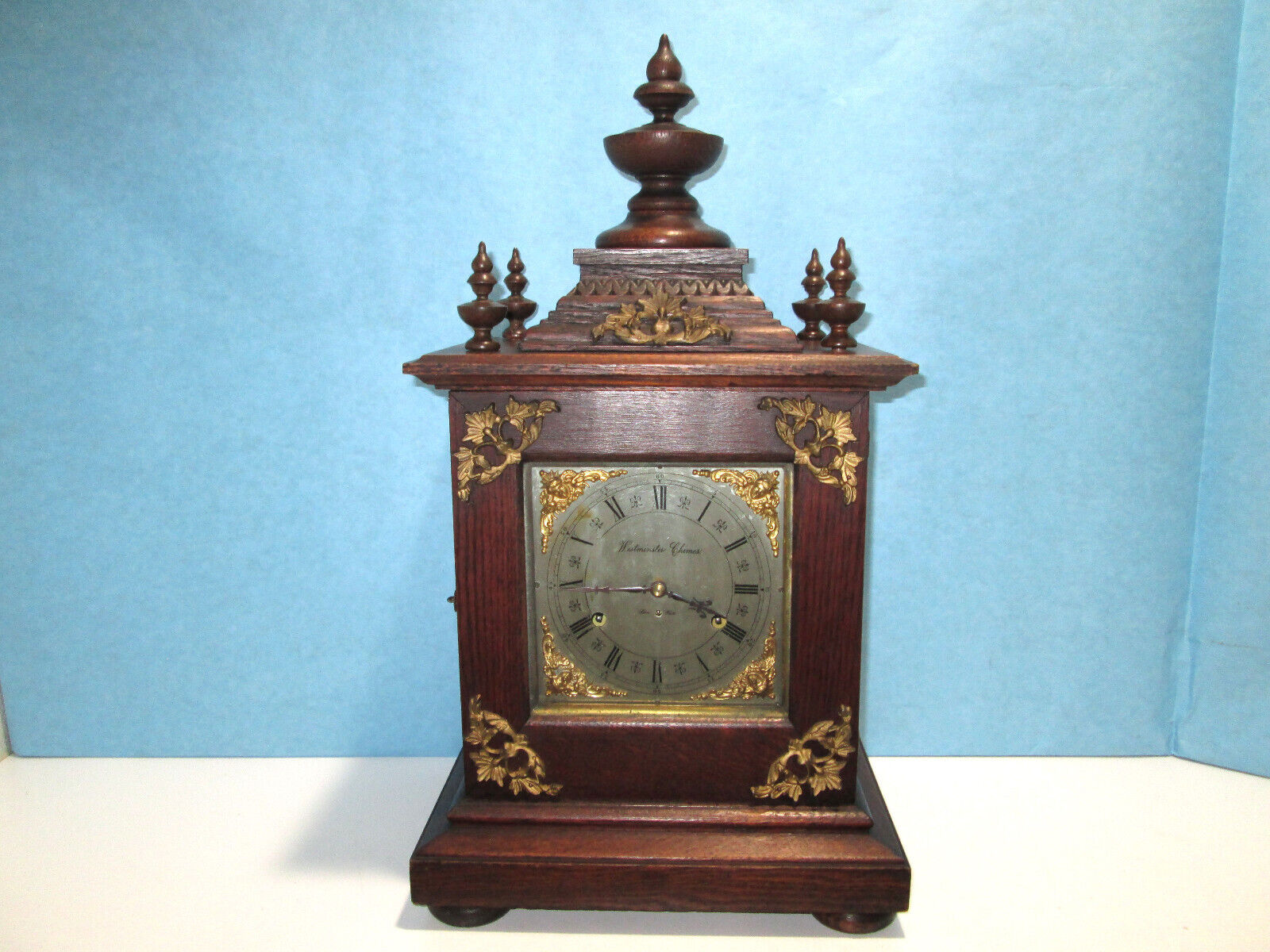 NEW HAVEN WESTMINSTER CHIME BRACKET CLOCK WITH PATENTED WILLCOCK CHIME MOVEMENTS