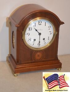 SETH THOMAS RESTORED & SCARCE ANTIQUE TORY- 1913 FINE CABINET CLOCK IN MAHOGANY