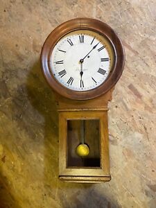 Antique Oak Wall Clock E Howard Model 70 Weight Driven