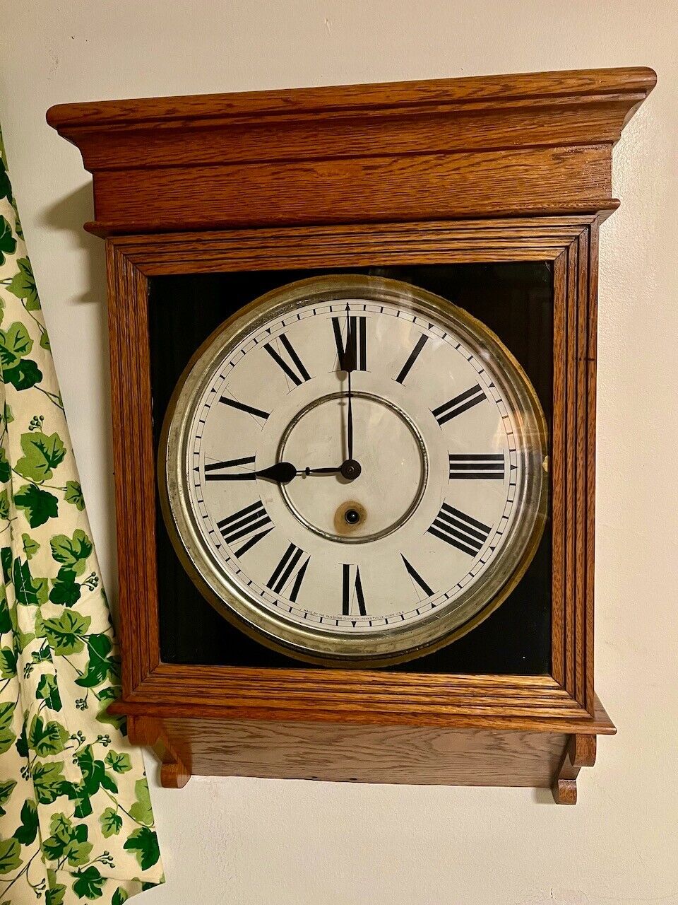Antique Sessions Train Station Clock, Time only no strike, Works, Video, Antique
