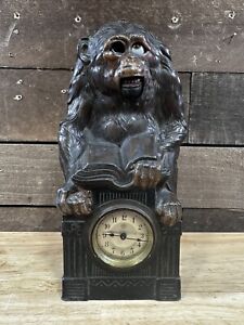 Early 20th Century German, Junghans Monkey Novelty Clock Blinking Eyes