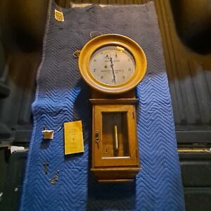 RARE- ANTIQUE WALL WARREN TELECHRON MASTER CLOCK TYPE B OAK