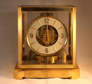 Vintage Jaeger LeCoultre Atmos Clock Gilt Brass Swiss Mvt 15 Jewels