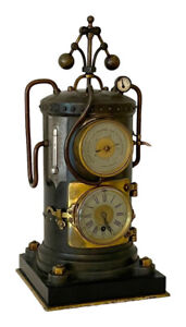 ANTIQUE FRENCH INDUSTRIAL "STEAM BOILER" CLOCK - GUILMET