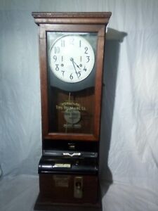 International Time Recording Recorder Punch clock Antique original working order