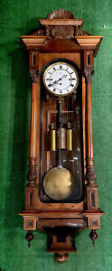 Antique 3 Weight Vienna Regulator Wall Clock -Sonnerie Quarter Strike