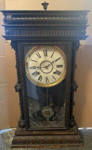 RARE Wm. L. Gilbert LONG BRANCH Large Shelf/Parlor Clock