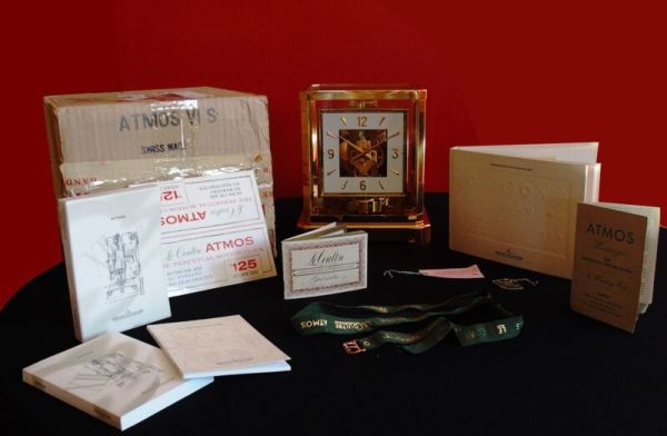 Vintage 1962 Jaeger LeCoultre Atmos Clock Rare Orig Owner Ephemera Pkg Serviced 