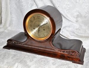 ANTIQUE HERSCHEDE FOR TIFFANY WESTMINSTER MANTEL CLOCK. RESTORED. SERVICED.