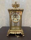 Ansonia Crystal Regulator Mental Clock Brass and Beveled Glass