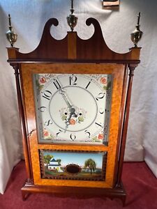 RARE Eli Terry Pillar & Scroll Clock by Elmer O Stennes &Original Signed Receipt