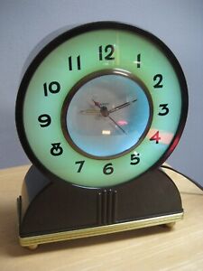 *Broken* Lackner Neon Mantel Clock *For Parts or Repair* *Neon Works*