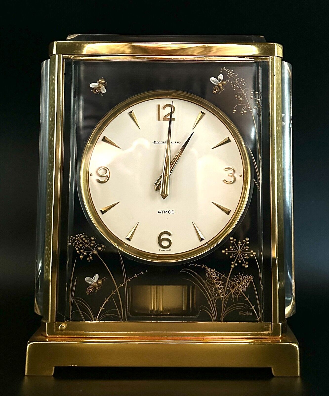 20th Century Jaeger Le Coultre "Marina Bees Black" Atmos Clock