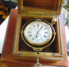 c.1913 RARE SWISS LONGINES 3 TIERED 2 BOX MARINE SHIP CHRONOMETER DECK CLOCK