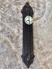 Antique Germany Anno 1750 Gravity Sawtooth Clock,carved Wood Case,porcelain Dial