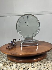 Vintage Art Deco   Etalage Reclame Corp   Mystery Electric Chrome Clock