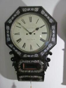 Antique double chain fusee wall clock, circa 1840