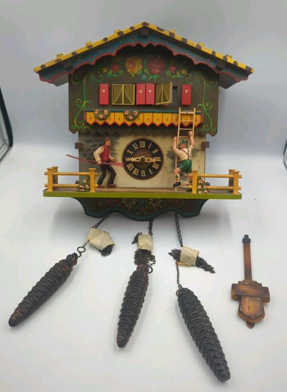 Vtg German Farmers Daughter, Emil Schmeckenbecher Cuckoo Clock After The Hunt