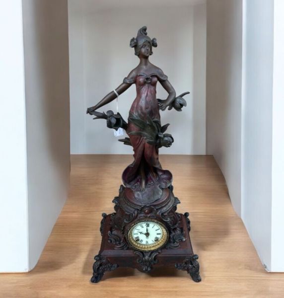 Ansonia Cymric and No. 1175 shelf clock 1904 Antique With Figure 24.5”