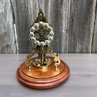 BHA antique unusual skelatonised 400 day glass dome clock , by gustav becker