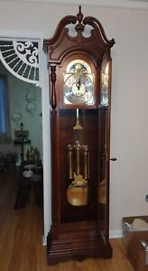 RIDGEWAY GRANDFATHER CLOCK Mechanical Weight Driven Moon Dial Westminster Chime
