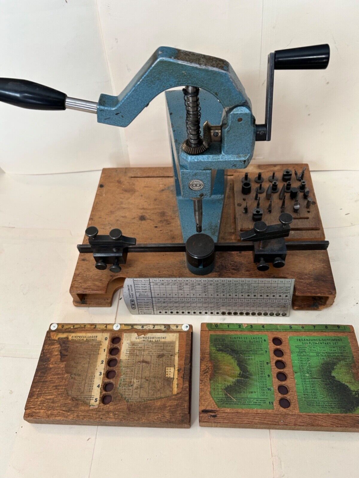 K-W-M BUSHING MACHINE, COMPLETE with HUNDREDS of BUSHINGS, GERMANY