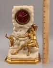 Antique Marble & Gold Gilt Bronze Nude & Pan Sculpture Joe Descomps French Clock