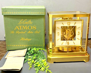Le Coultre Atmos Clock Switzerland W/Original Box, COA, Instructions Runs     ML