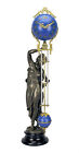 Beautiful Ansonia Cut 8 Day Movement Brass Fisher Lady Mystery Swinger Clock