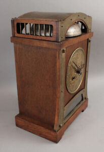 Antique Gustave Serrurier Bovy Secessionist Arts & Crafts Mantel Clock Nouveau